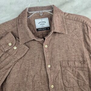 Portuguese Flannel Teca shirt in brick red‎ twill cotton flannel mens size Large